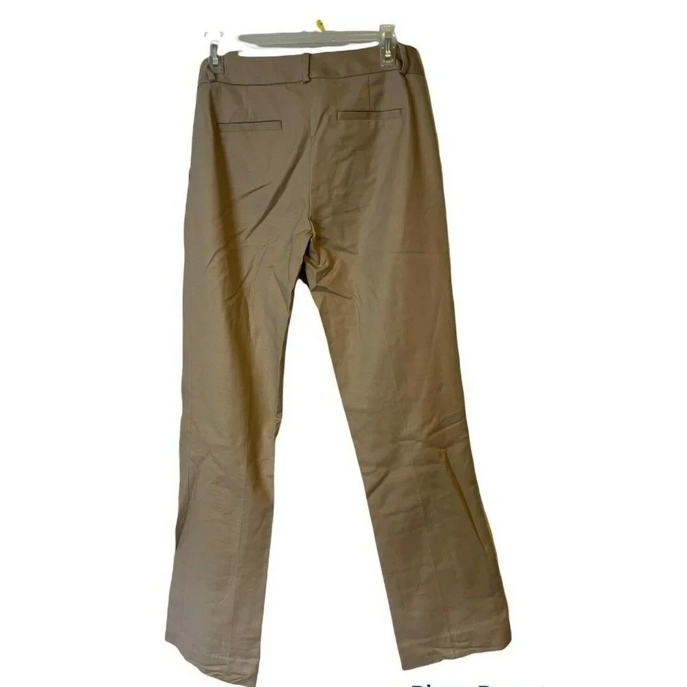 BANANA REPUBLIC Womens Dress Pants Tan Straight Leg Relaxed Stretch Soft SIze 2 - Picture 7 of 10